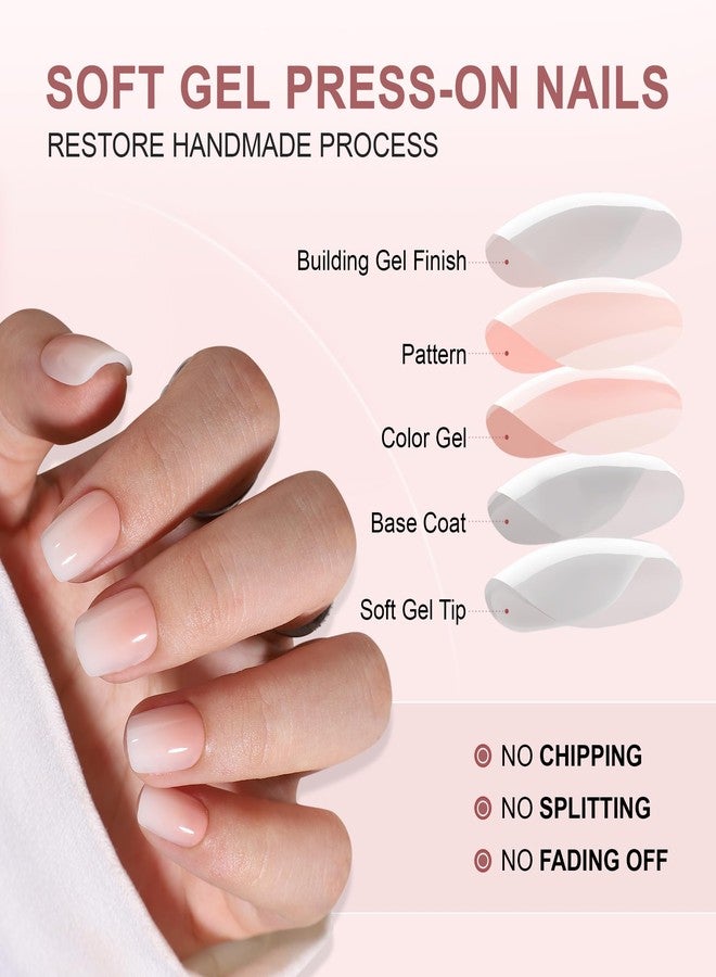 WAFOLOZE Ombre Press On Nails Square - Short Reusable Soft Gel Art Nails Tips Kit, Fake Nails with Glue, 16 Sizes - 32Pcs - Image 4